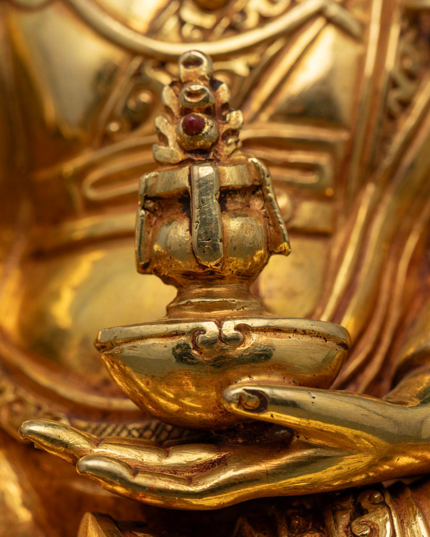 Gold-Gilded Guru Rinpoche Statue | Embodiment of Enlightenment