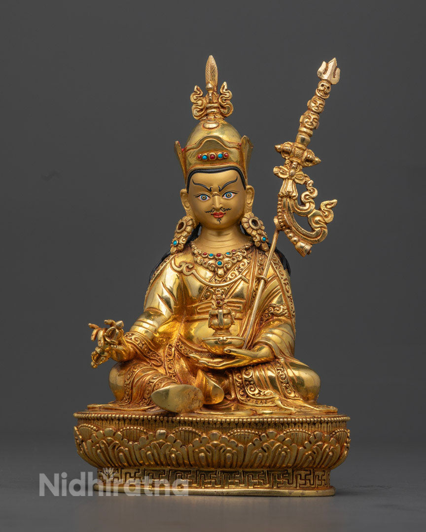 Gold-Gilded Guru Rinpoche Statue | Embodiment of Enlightenment