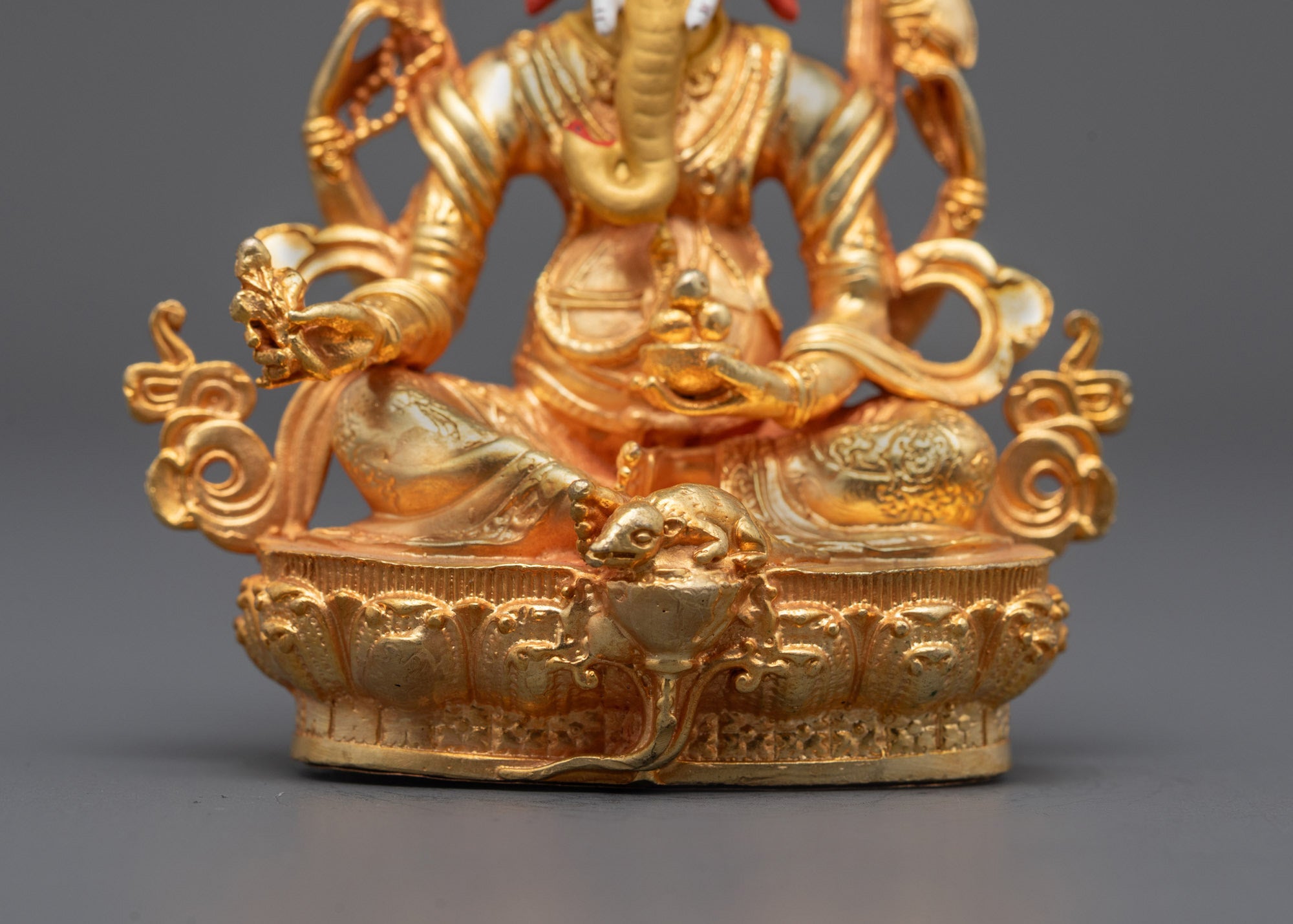 Machine-Made Gold-Plated Ganesh Sculpture