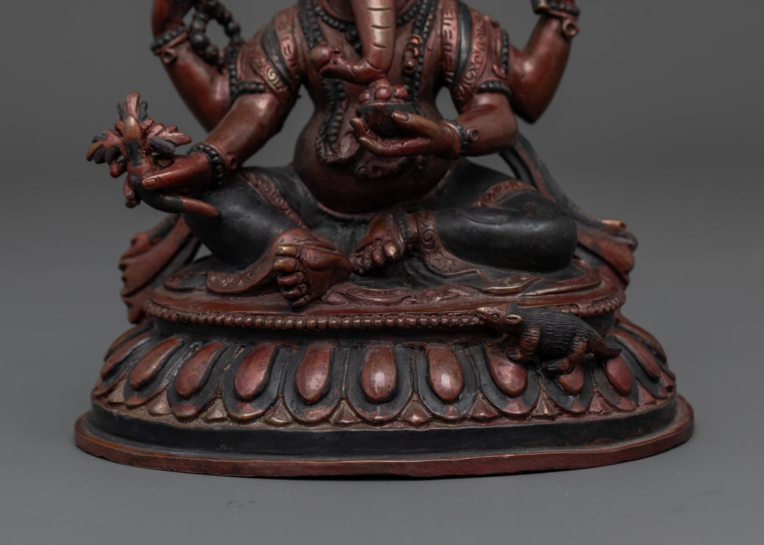 Ganesha Sculpture | Oxidized Statue from Nepal