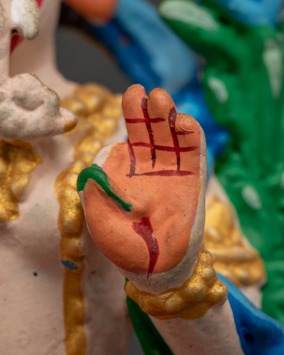 Machine-Made Ganesh Statue with Acrylic Colors