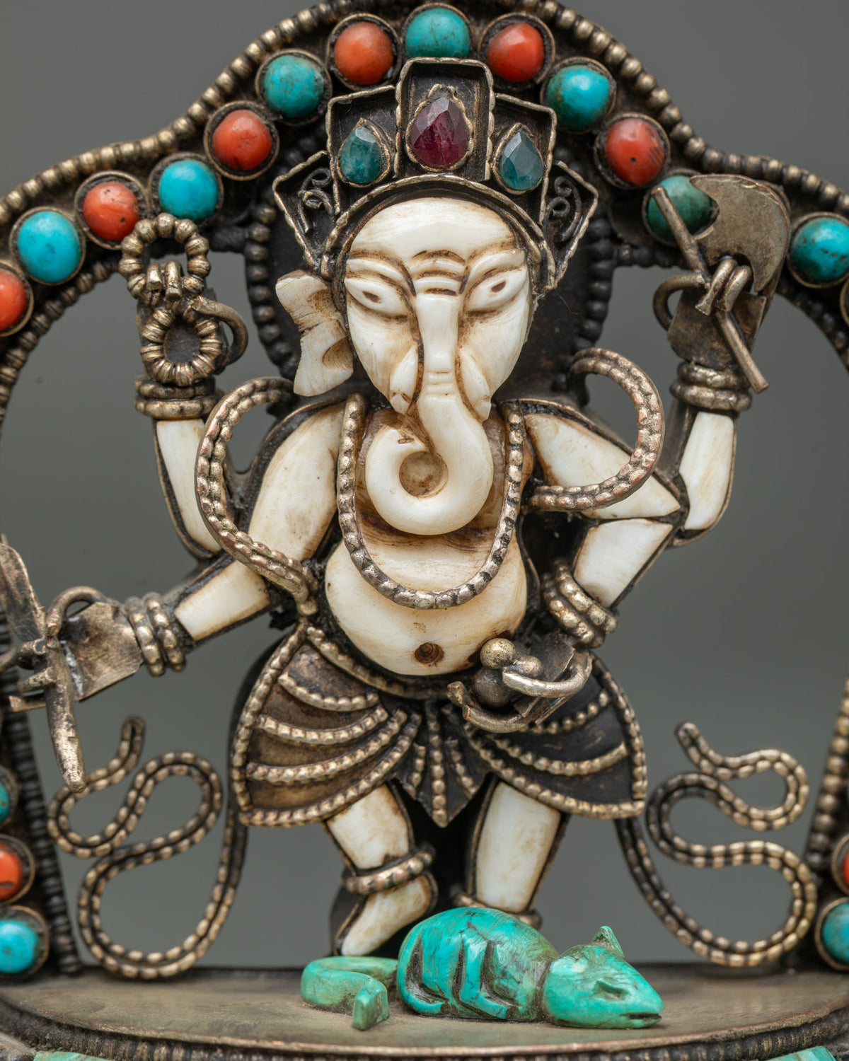 White Stone Standing Ganesha Sculpture | Handcrafted In Nepal