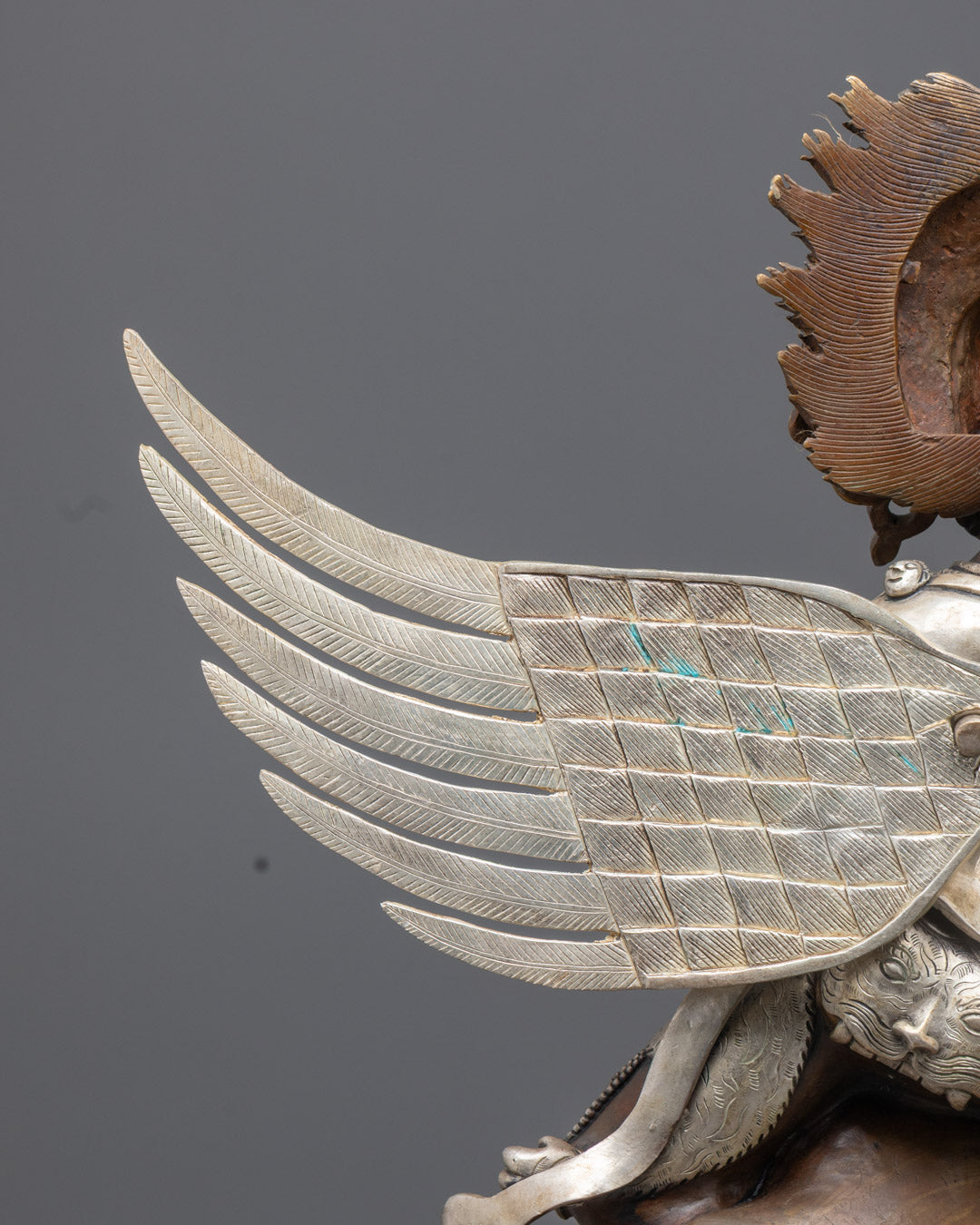 Tibetan Garuda Statue for Sale | Hand-Carved Oxidized Copper