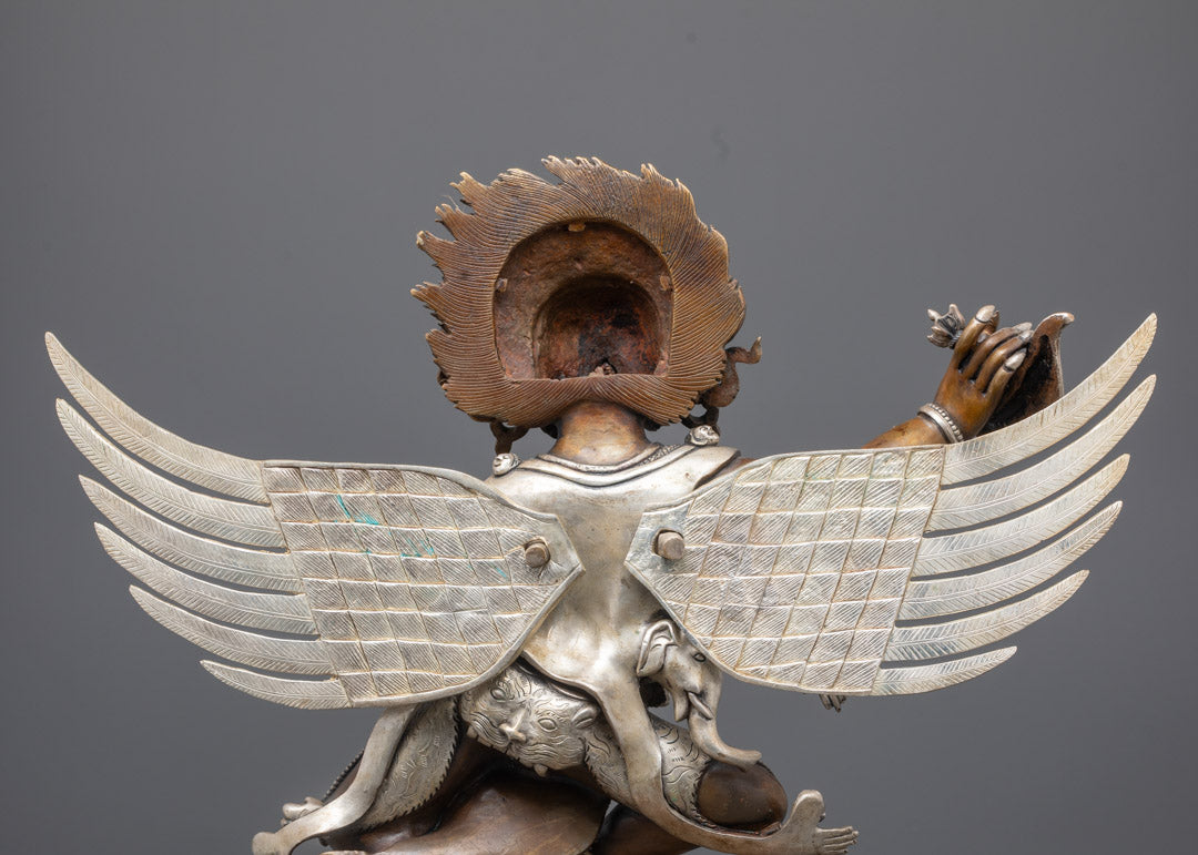 Tibetan Garuda Statue for Sale | Hand-Carved Oxidized Copper