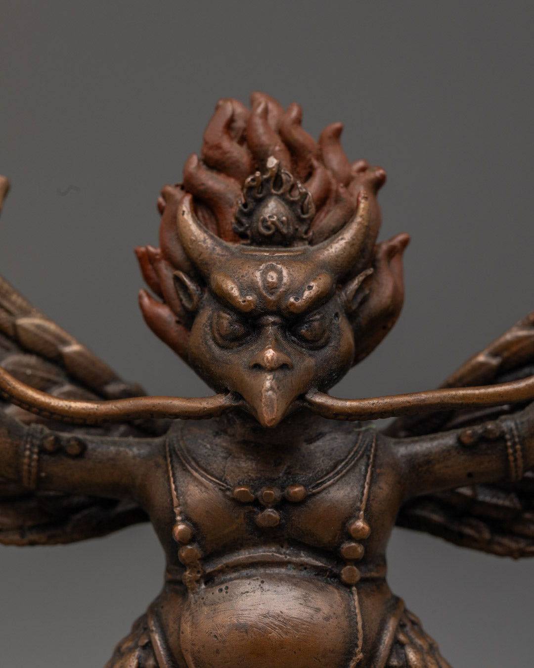 Machine-Made Oxidized Garuda Figurine | Fierce Protector
