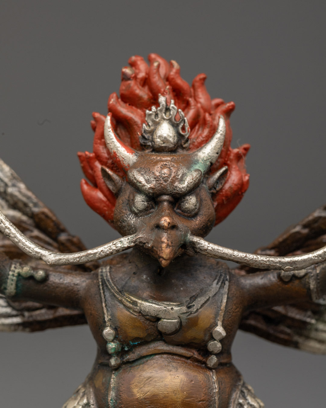 Machine Made Oxidized Garuda Sculpture | Buddhist Mythical Protector
