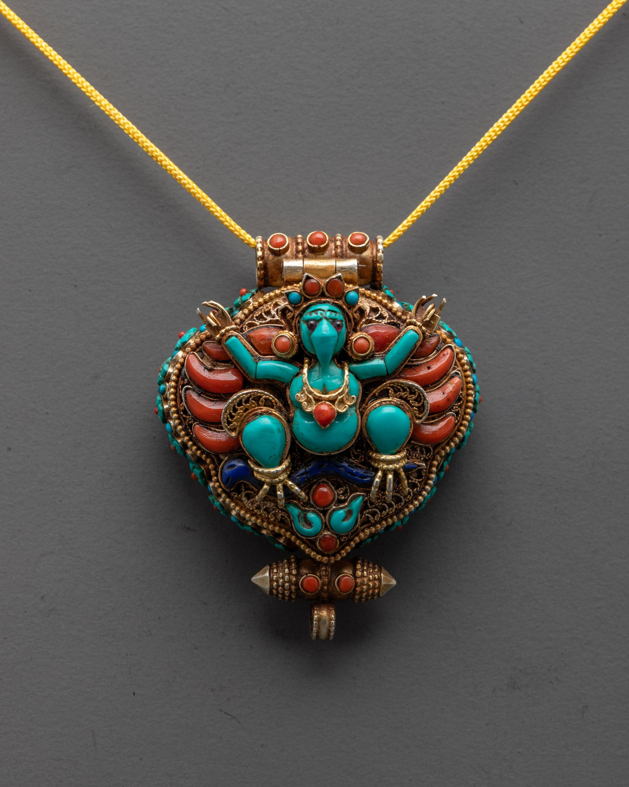 Garuda and Mahakala Design Locket | Vajrayana Amulet
