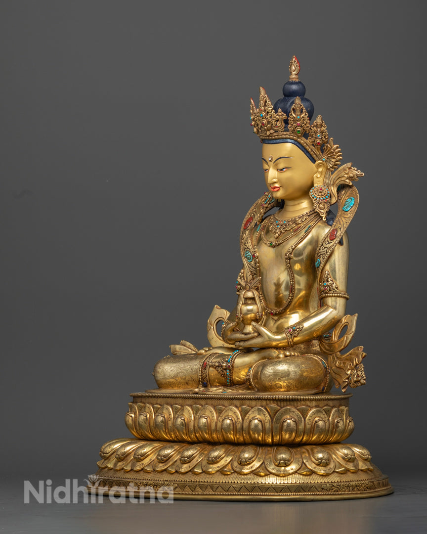 The side profile of Amitayus statue | Buddhist deity of long life statue
| Decorative Amitayus Buddha statue for home