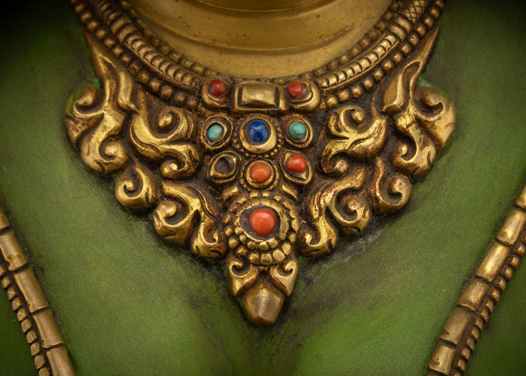 Green Tara Statue | Handcrafted Art for Spiritual Growth and Peace