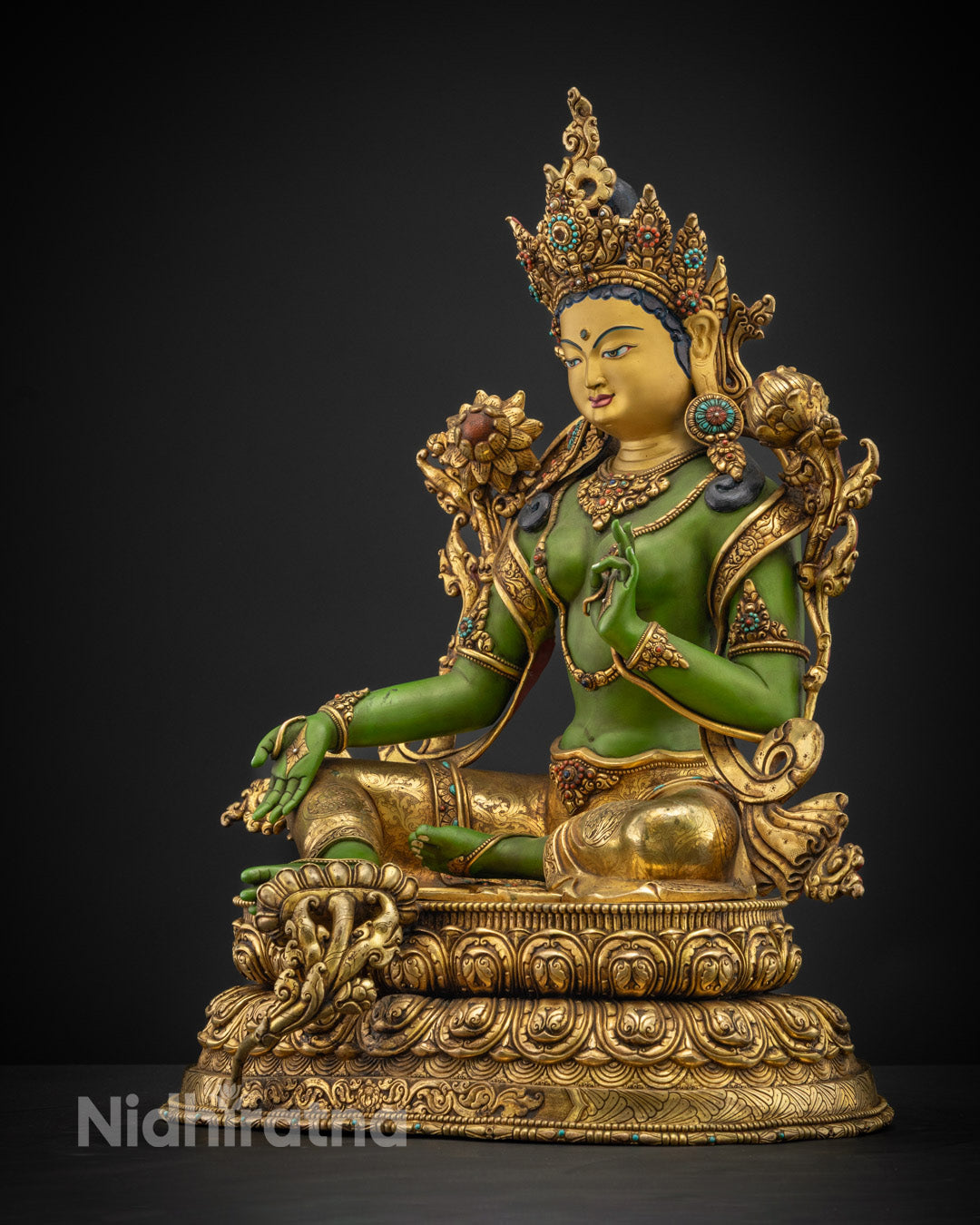 Green Tara Statue | Handcrafted Art for Spiritual Growth and Peace