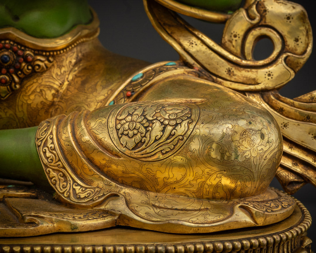 Green Tara Statue | Handcrafted Art for Spiritual Growth and Peace