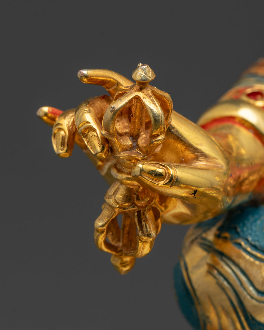 Guru Rinpoche Statue | Handcrafted 24K Gold Gilded Tibetan