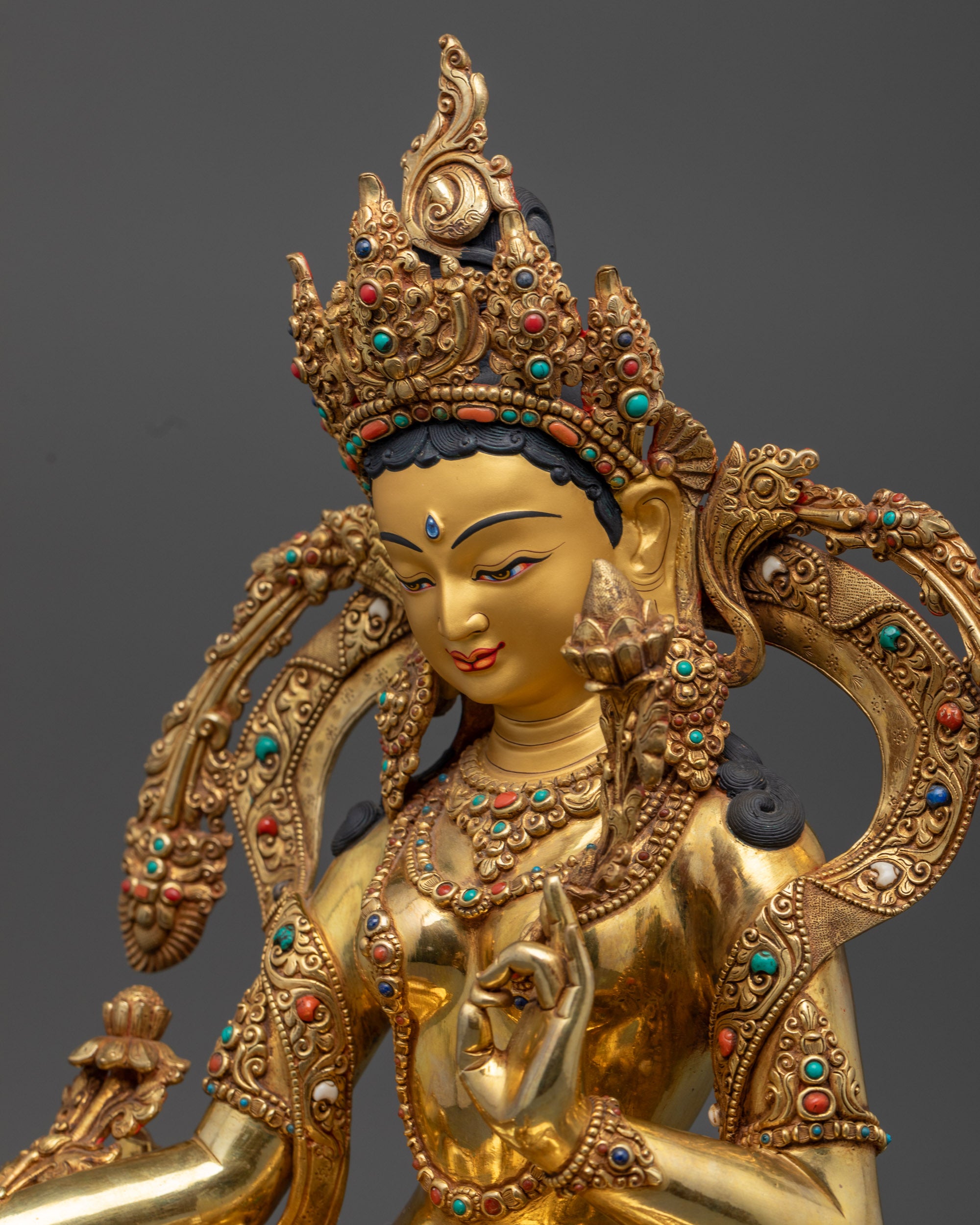 Green Tara Statue | Handcrafted Tibetan Buddhist Goddess