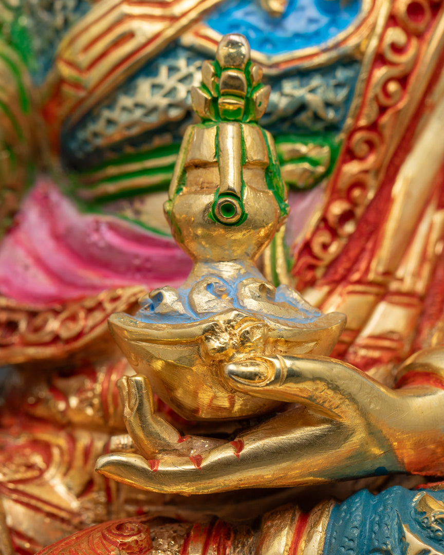 Guru Rinpoche Statue | Handcrafted 24K Gold Gilded Tibetan