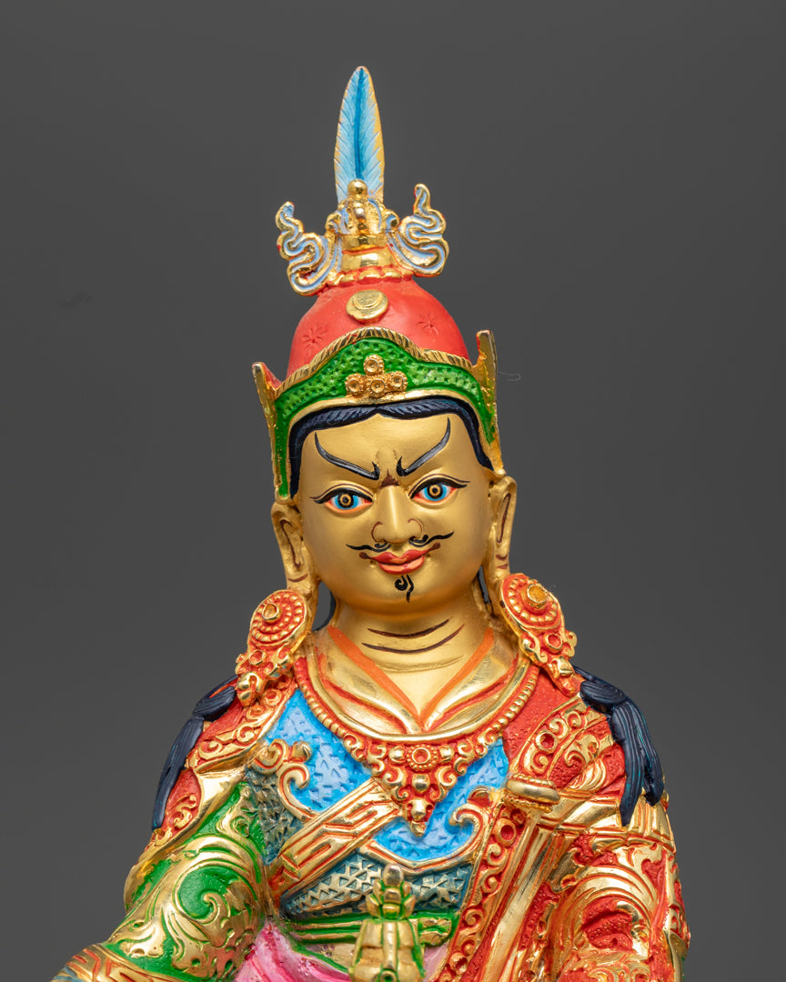 Guru Rinpoche Statue | Handcrafted 24K Gold Gilded Tibetan