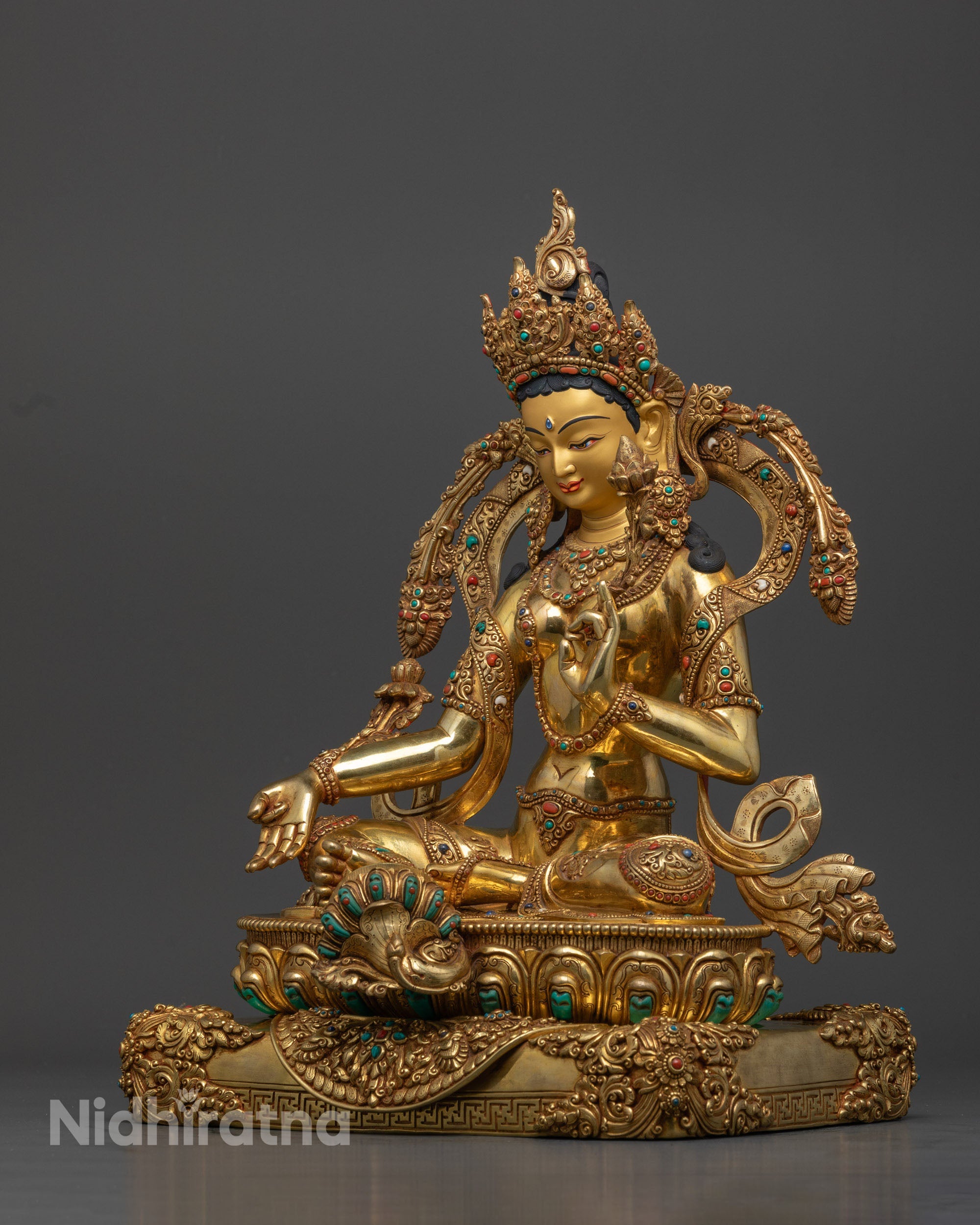 Green Tara Statue | Handcrafted Tibetan Buddhist Goddess