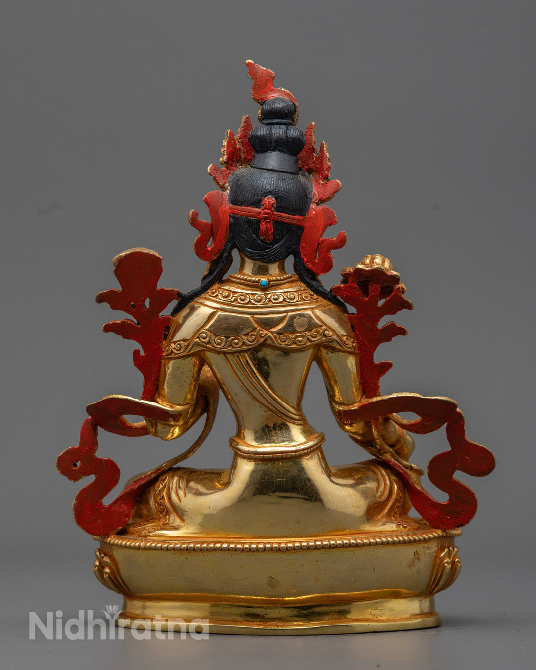 24K Gold Green Tara Statue | Handcrafted Tibetan Goddess