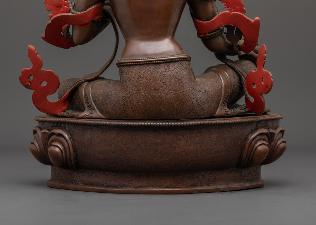 Green Tara Mantra Statue | Handmade Buddhist Sculpture