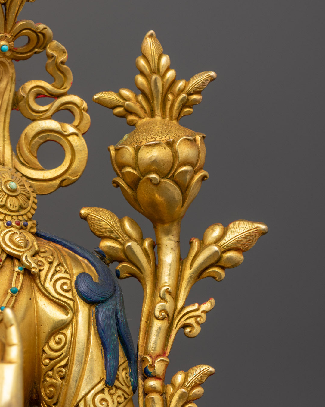 Green Tara Statue | Sacred Handcrafted 24K Gold-Gilded Copper
