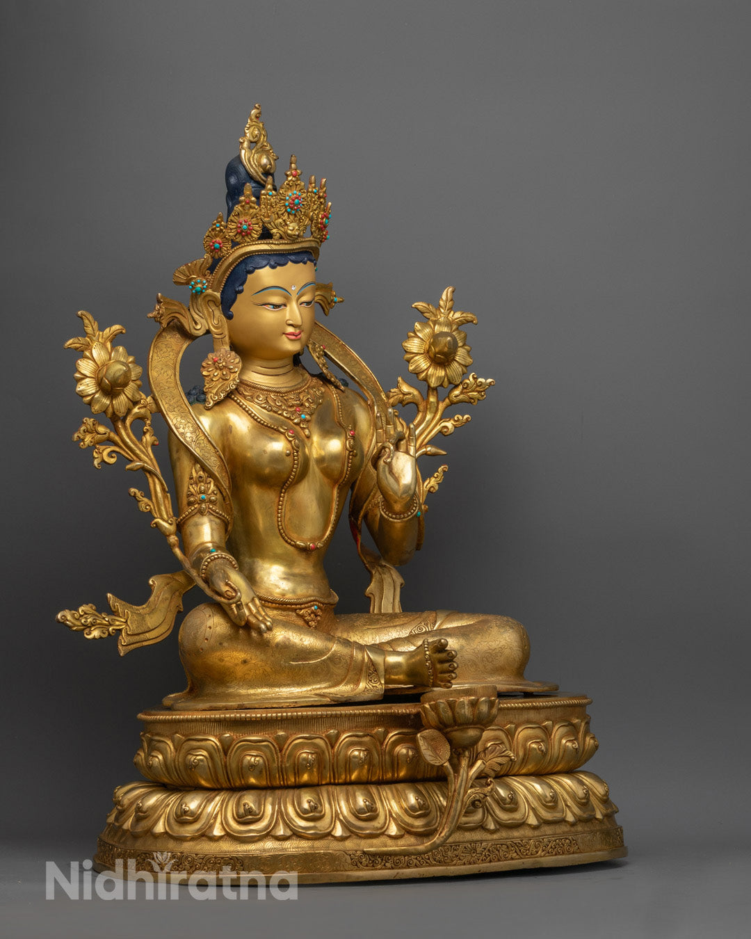 Authentic Buddhist Green Tara Statue