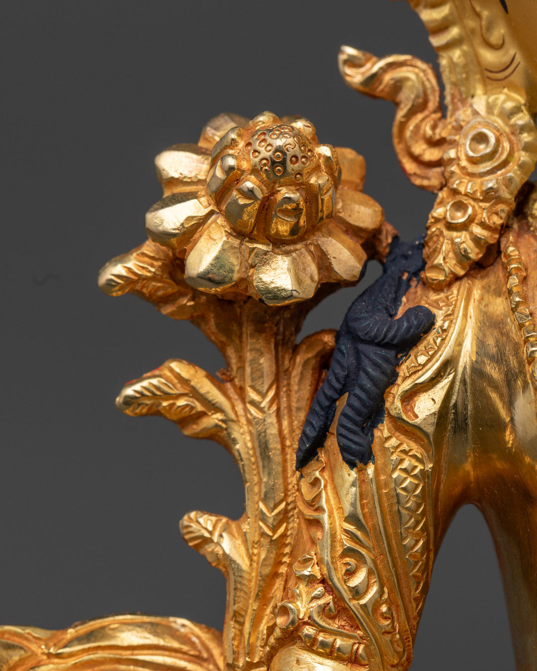 24k Gold Gilded Green Tara Statue | Divine Protection and Peace