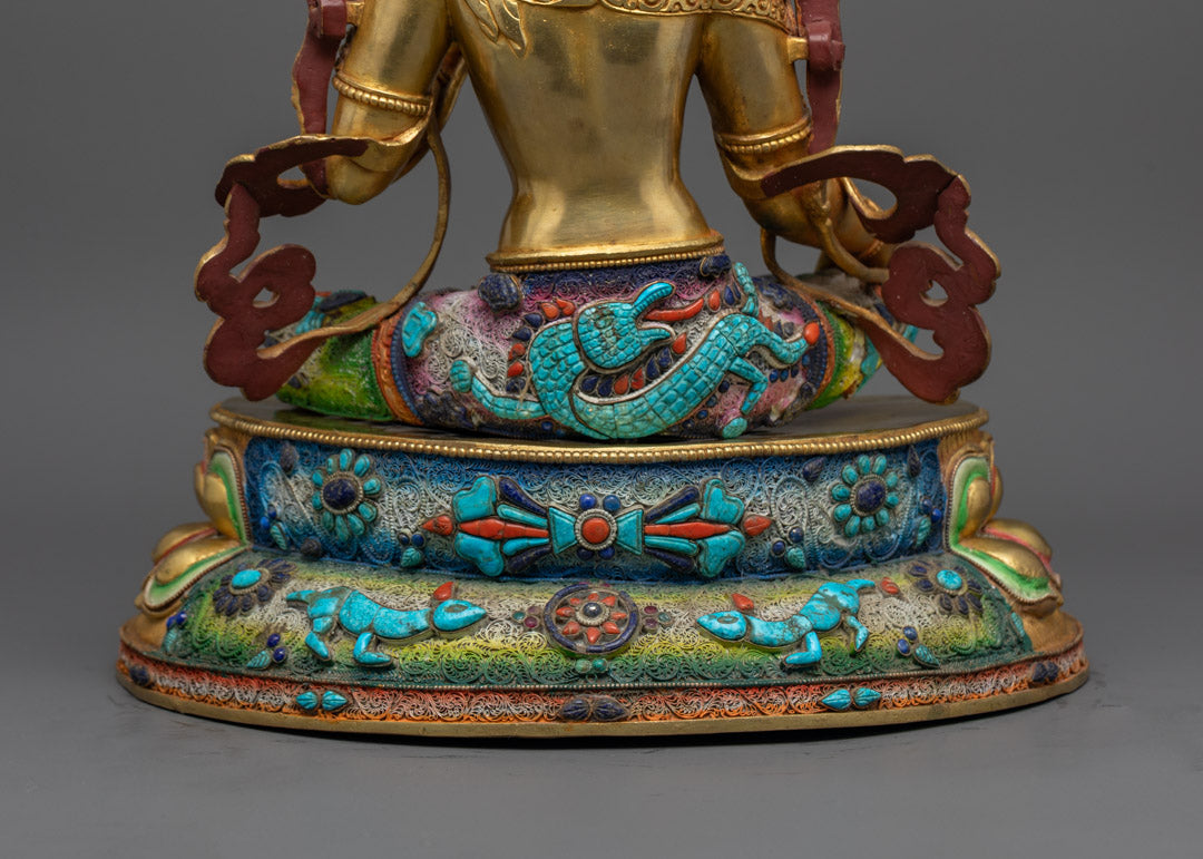 Green Tara Statue | Traditional Nepalese Buddhist Art