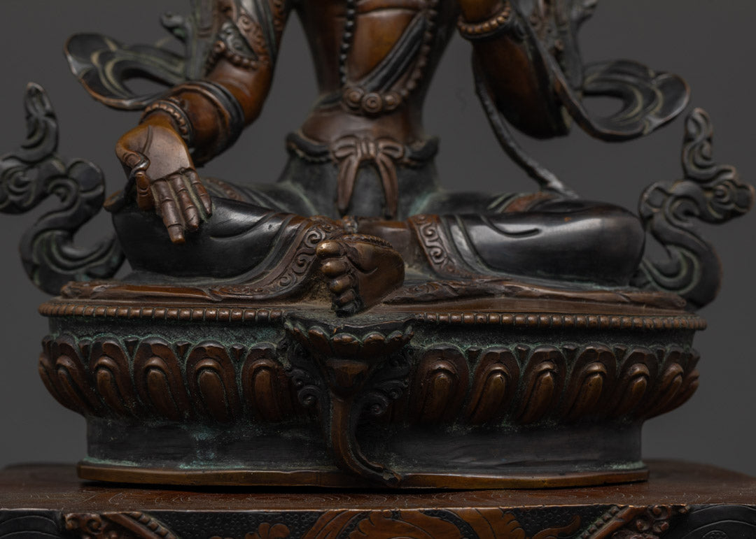 Green Tara Statue | Handcrafted Spiritual Art for Protection