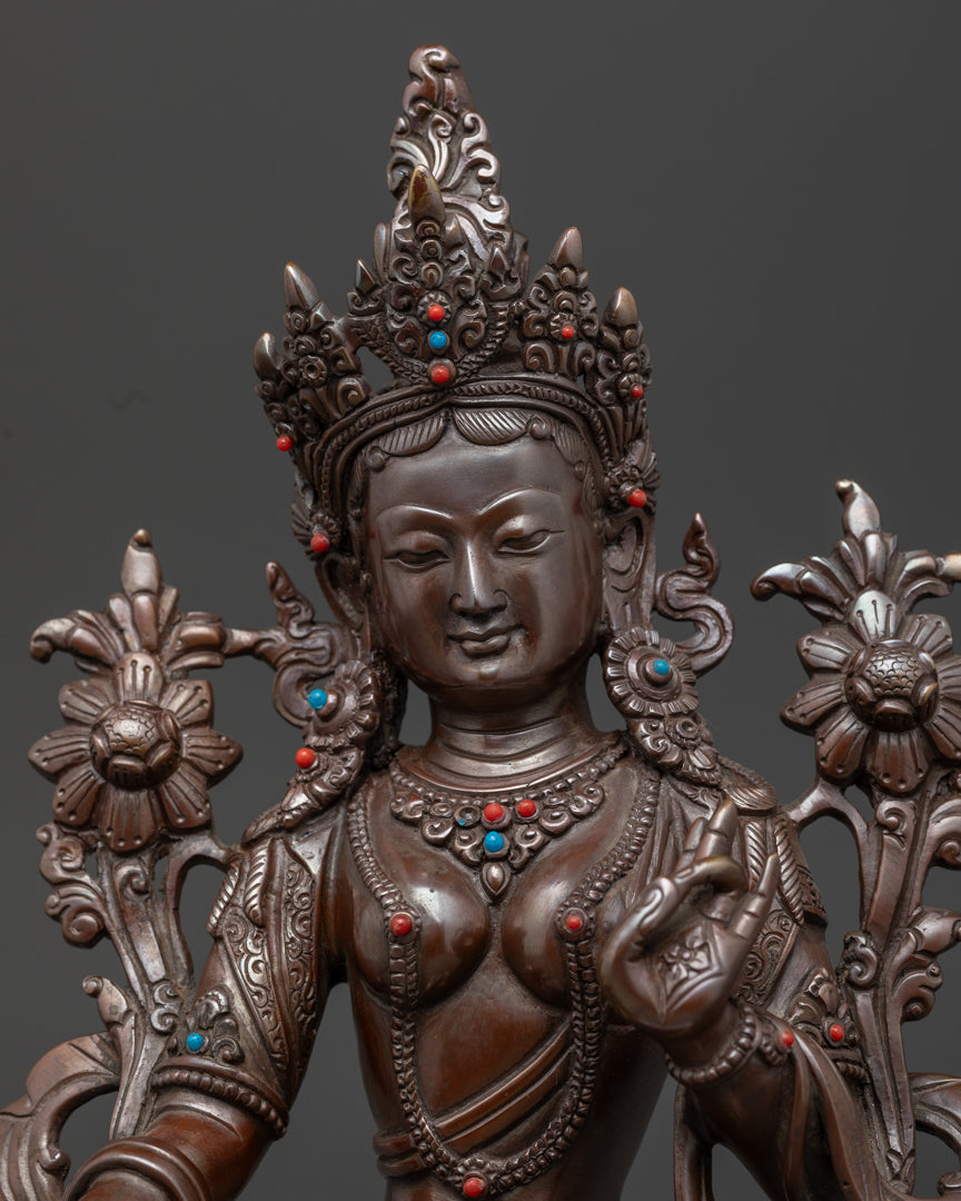 Divine Green Tara Goddess Statue | Handcrafted in Nepal
