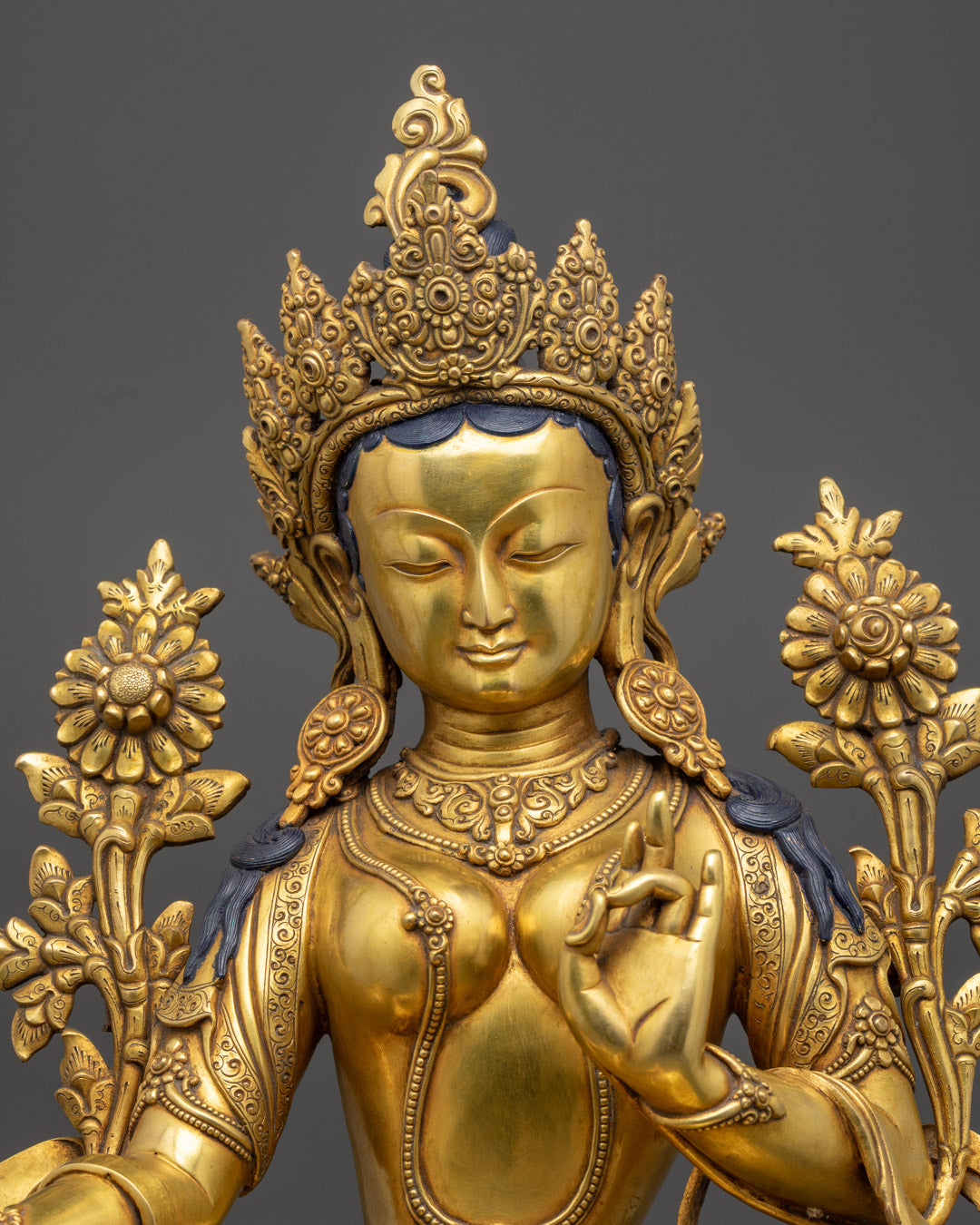 Sacred Green Tara Statue | Handmade Copper Sculpture