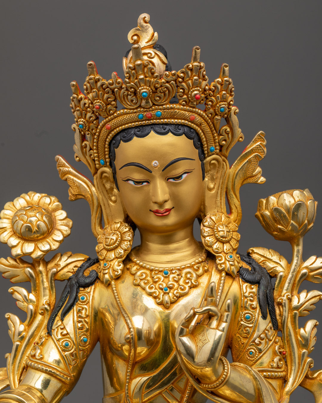 Green Tara Statue for Meditation | Handmade Buddhist Sculpture