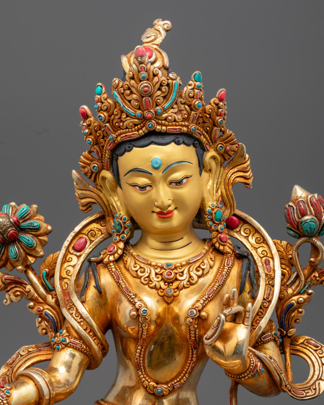 Green Tara Buddha Statue for Spiritual Protection
