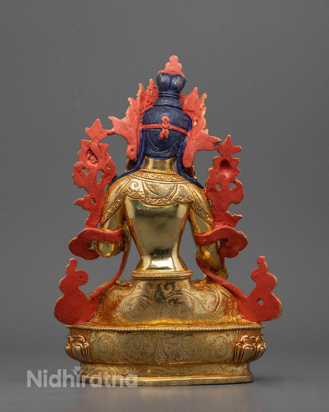 Traditional White Tara Statue | 24K Gold-Plated Goddess