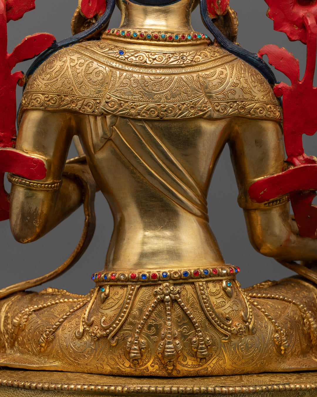 Authentic Green Tara Statue | Hand-Carved Copper Sculpture