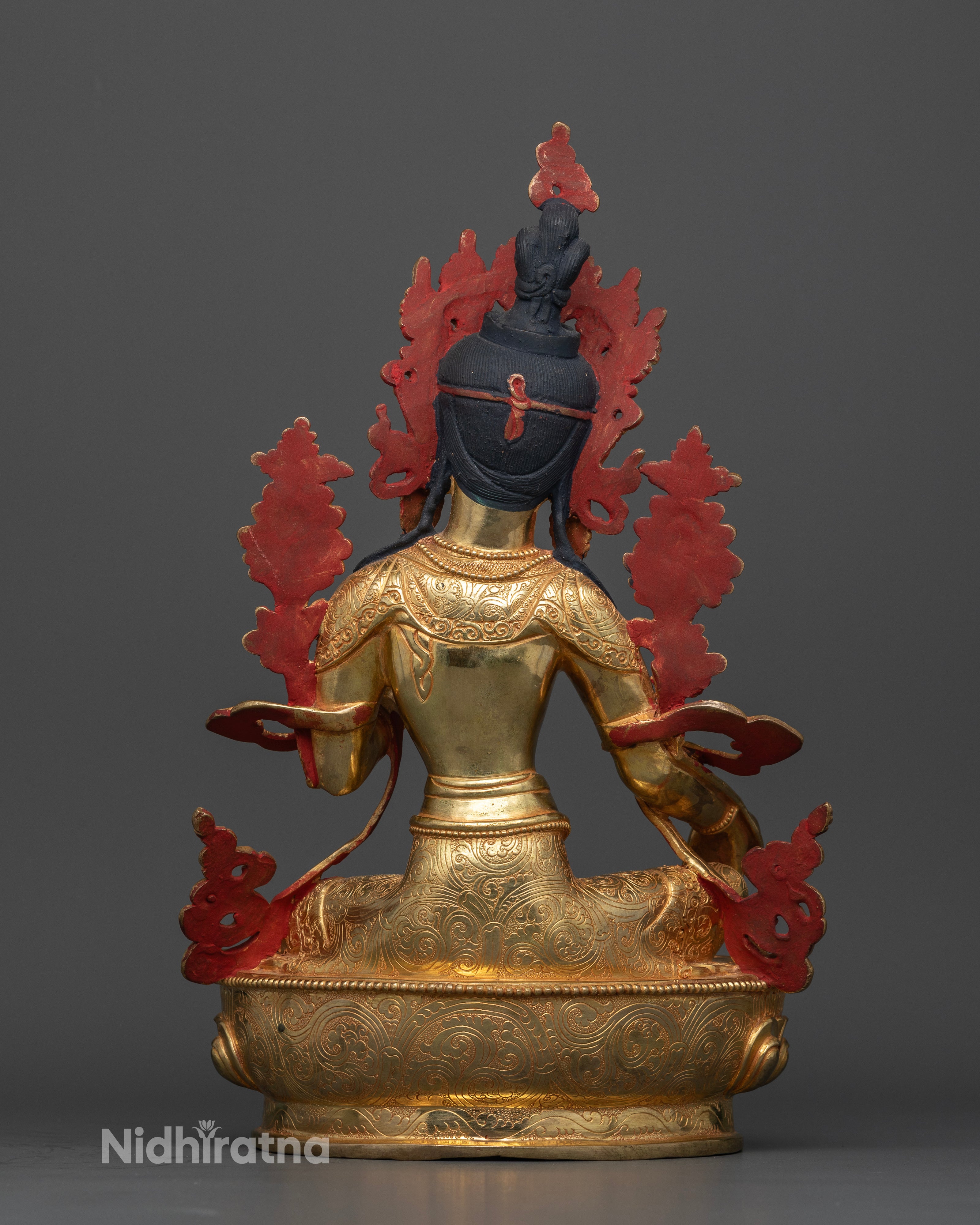 Gold Glided Green Tara Sculpture