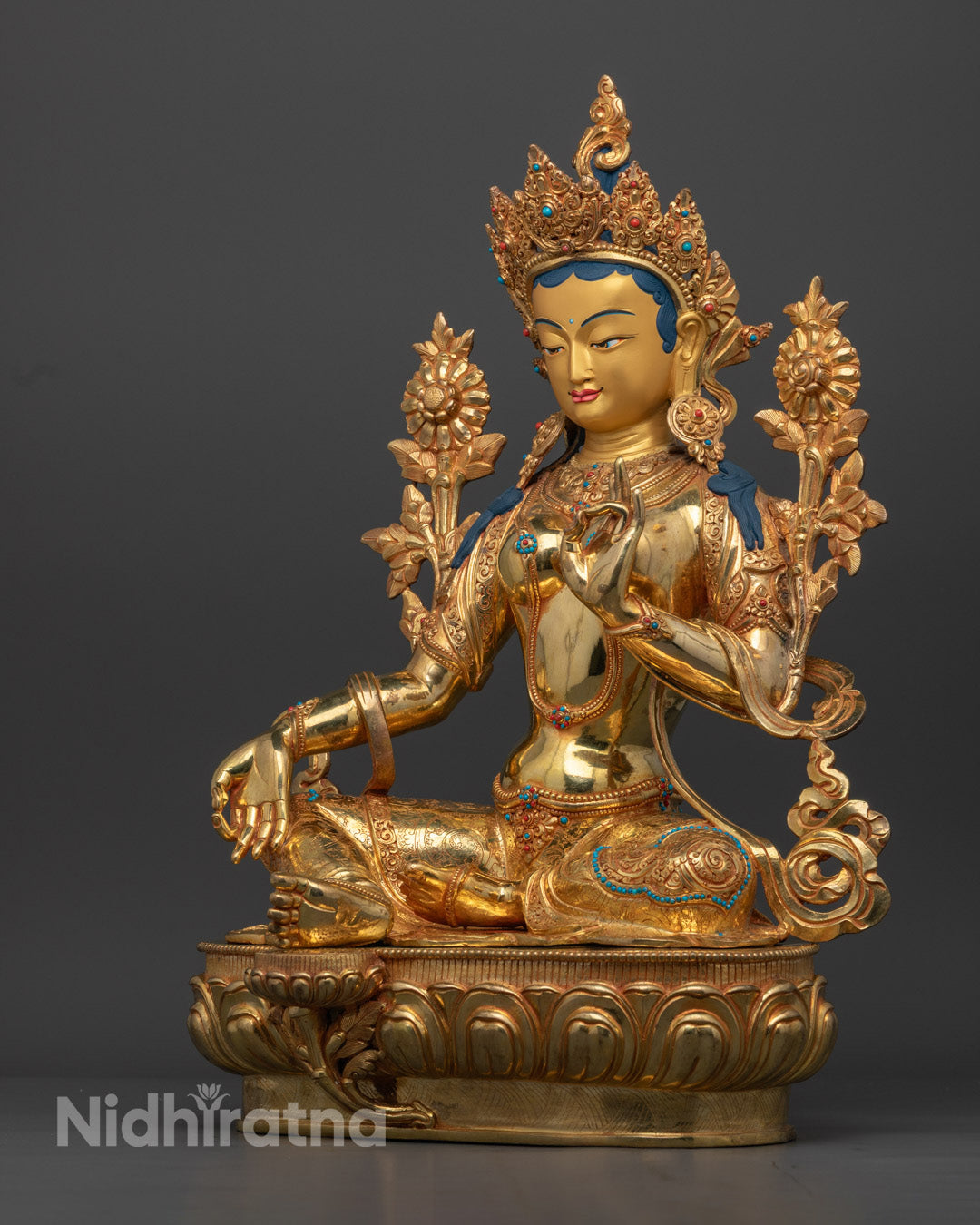 Green Tara Statue | Exquisite Hand-Carved Art from Nepal