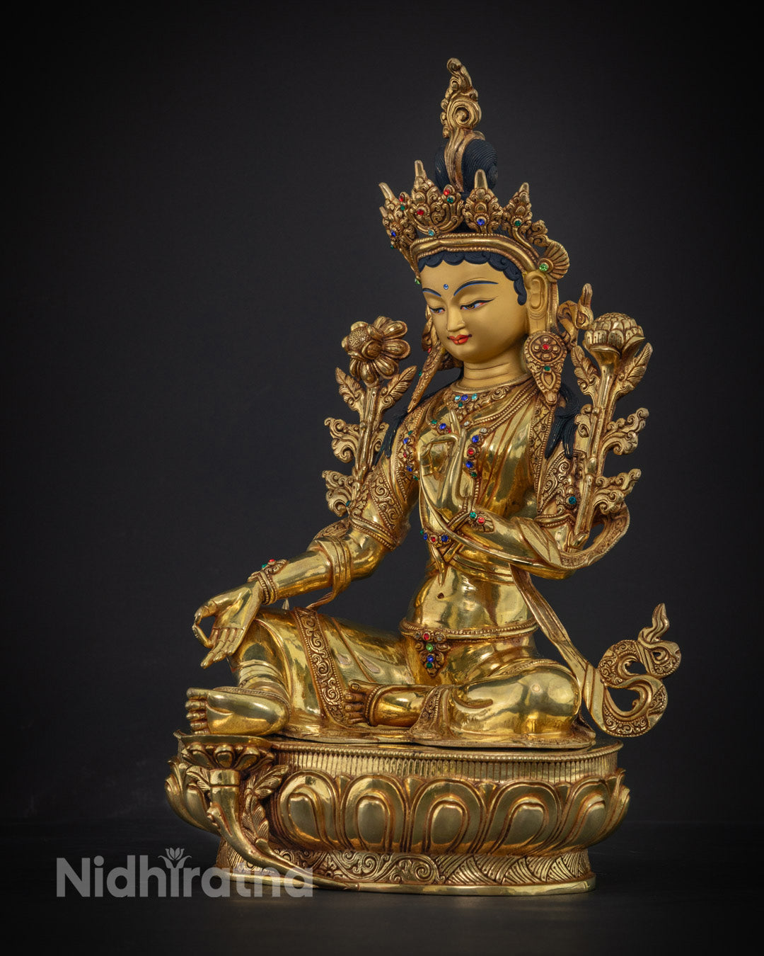 Green Tara Statue | Mastercrafted by Nepalese Artist