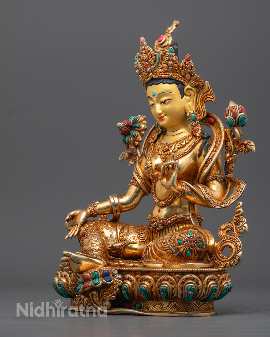 Green Tara Buddha Statue for Spiritual Protection