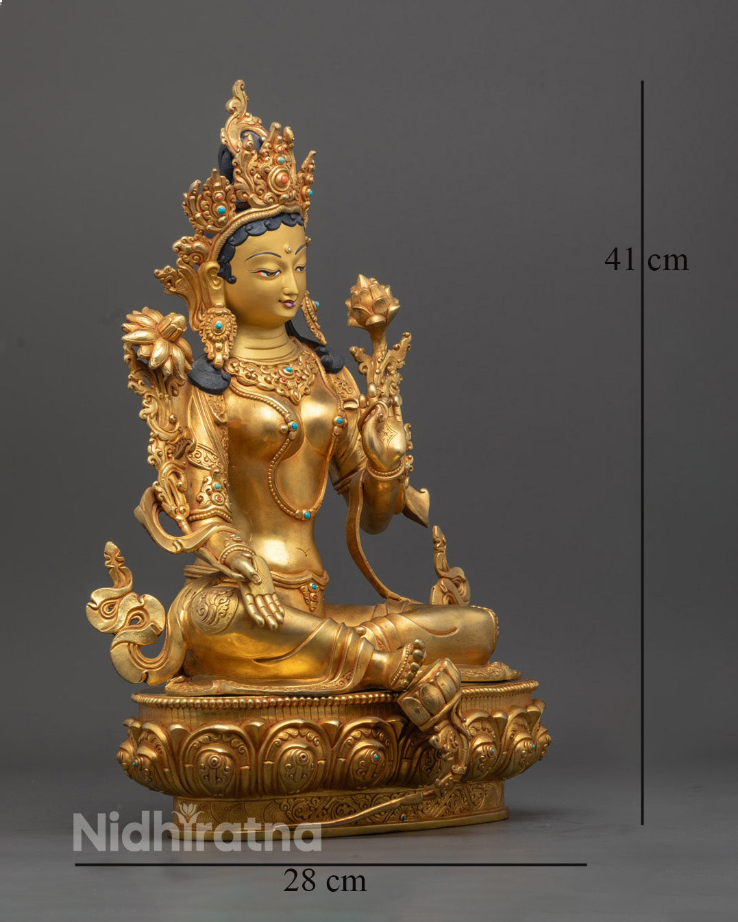 Authentic Green Tara Statue | Artisan-Made in Patan