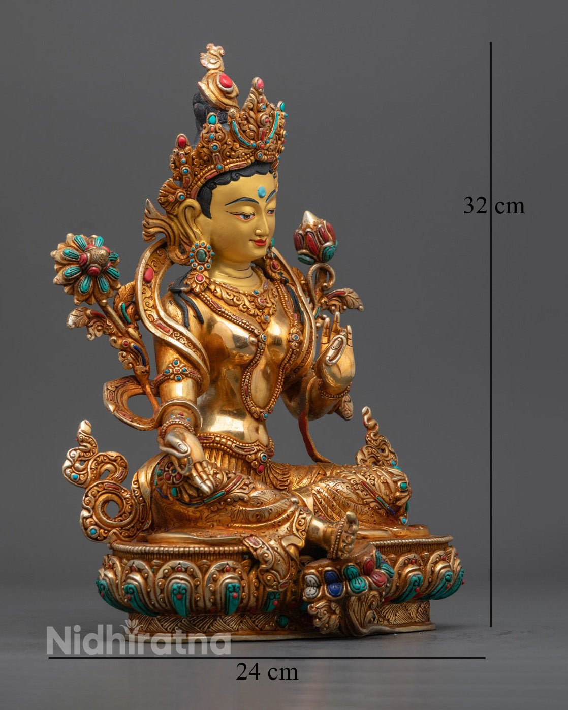 Green Tara Buddha Statue for Spiritual Protection