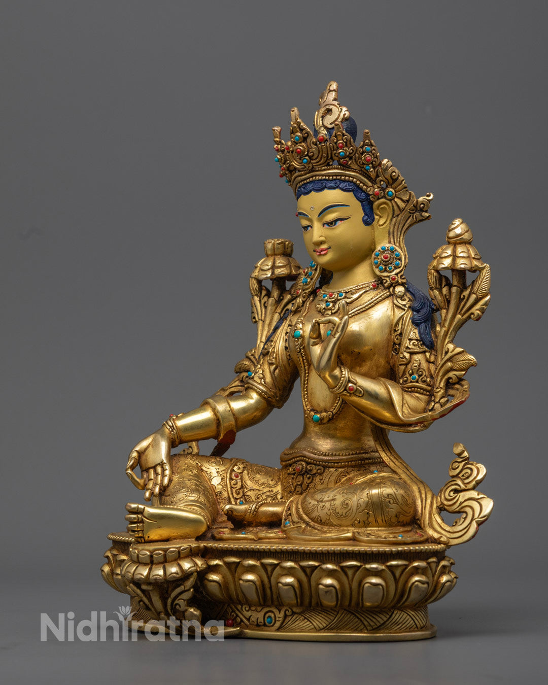 Shop Green Tara Statue | 24k Gold-Plated Goddess of Protection
