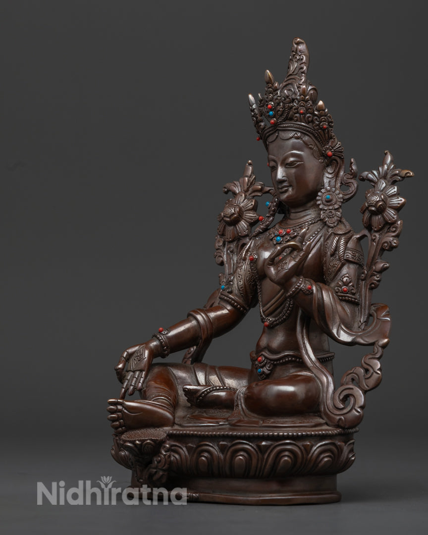 Divine Green Tara Goddess Statue | Handcrafted in Nepal