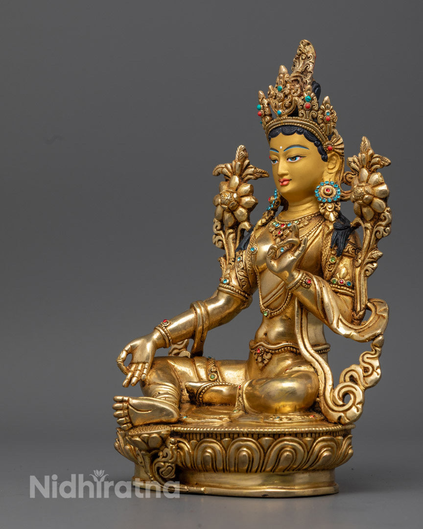 Green Tara Goddess of Compassion Statue