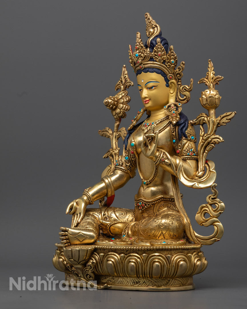 Green Tara Statue | Beautifully Crafted Tibetan Goddess Figurine