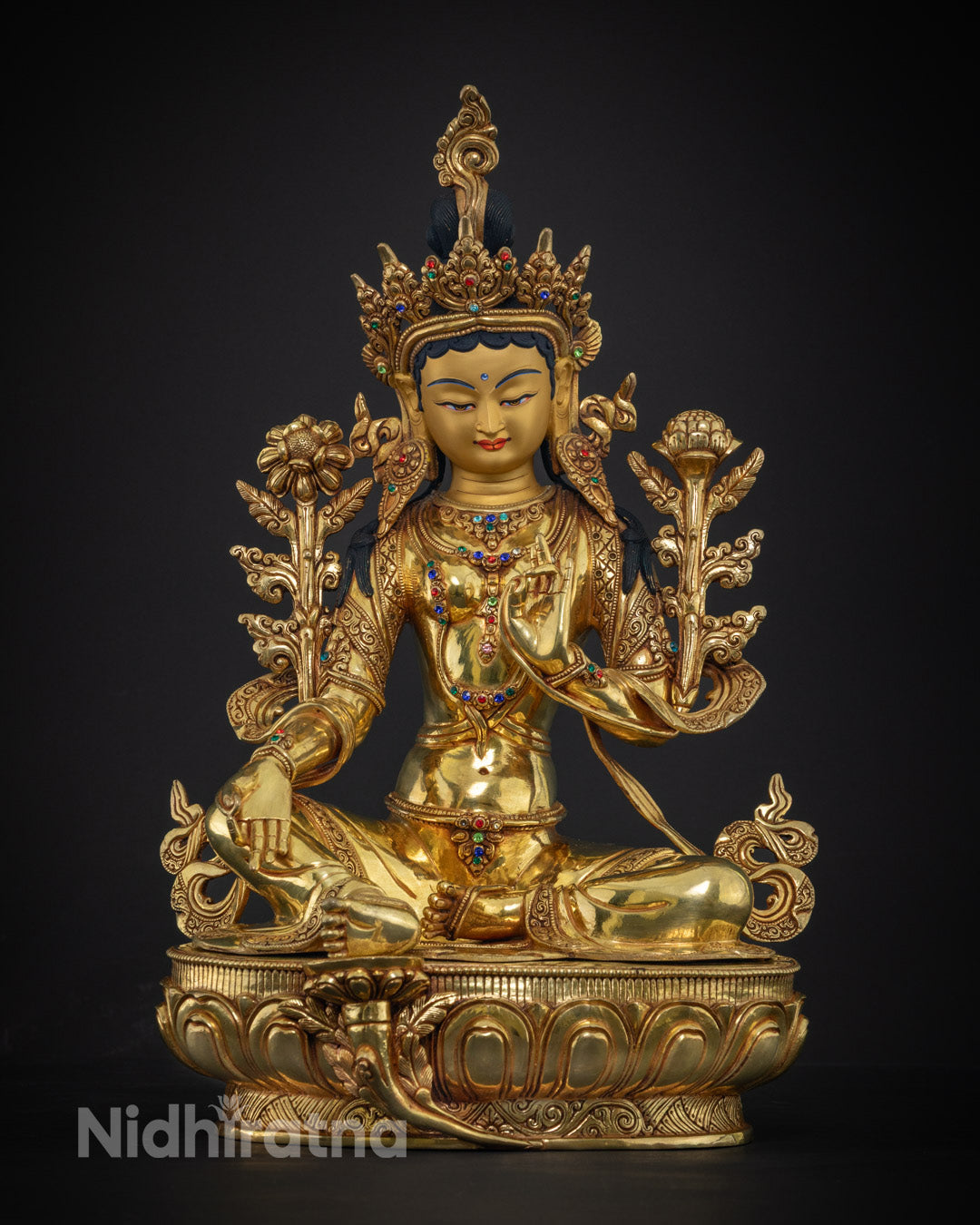 Green Tara Statue | Mastercrafted by Nepalese Artist