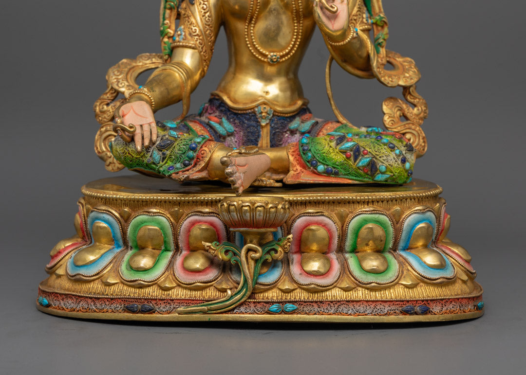 Green Tara Statue | Traditional Nepalese Buddhist Art
