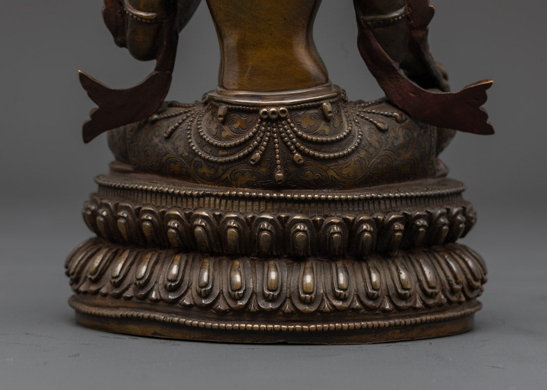 Nepalese Green Tara Statue | Handcrafted Buddhist Art