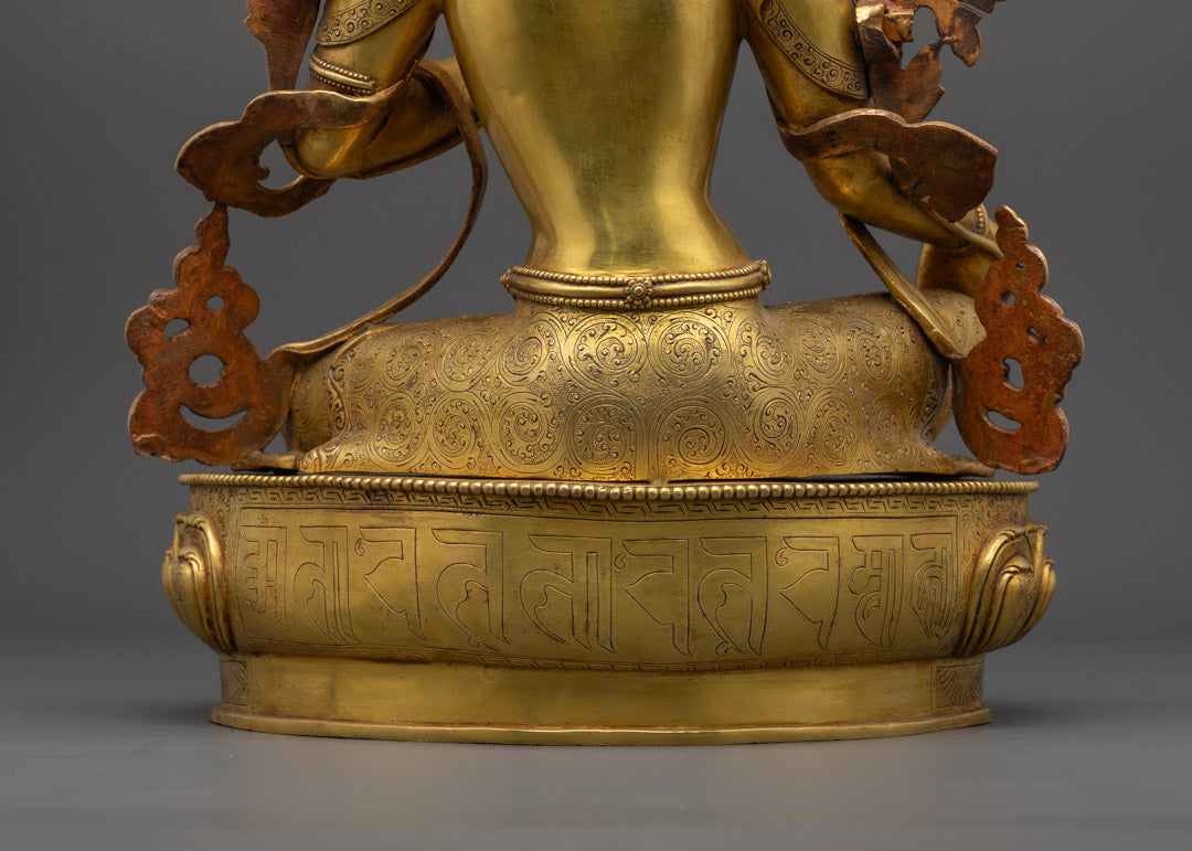 Sacred Green Tara Statue | Handmade Copper Sculpture