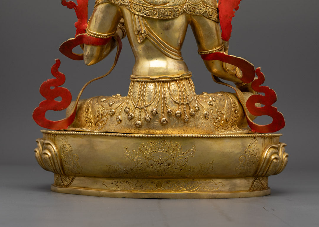 Buddhist Green Tara Statue | Hand-Carved Sculpture