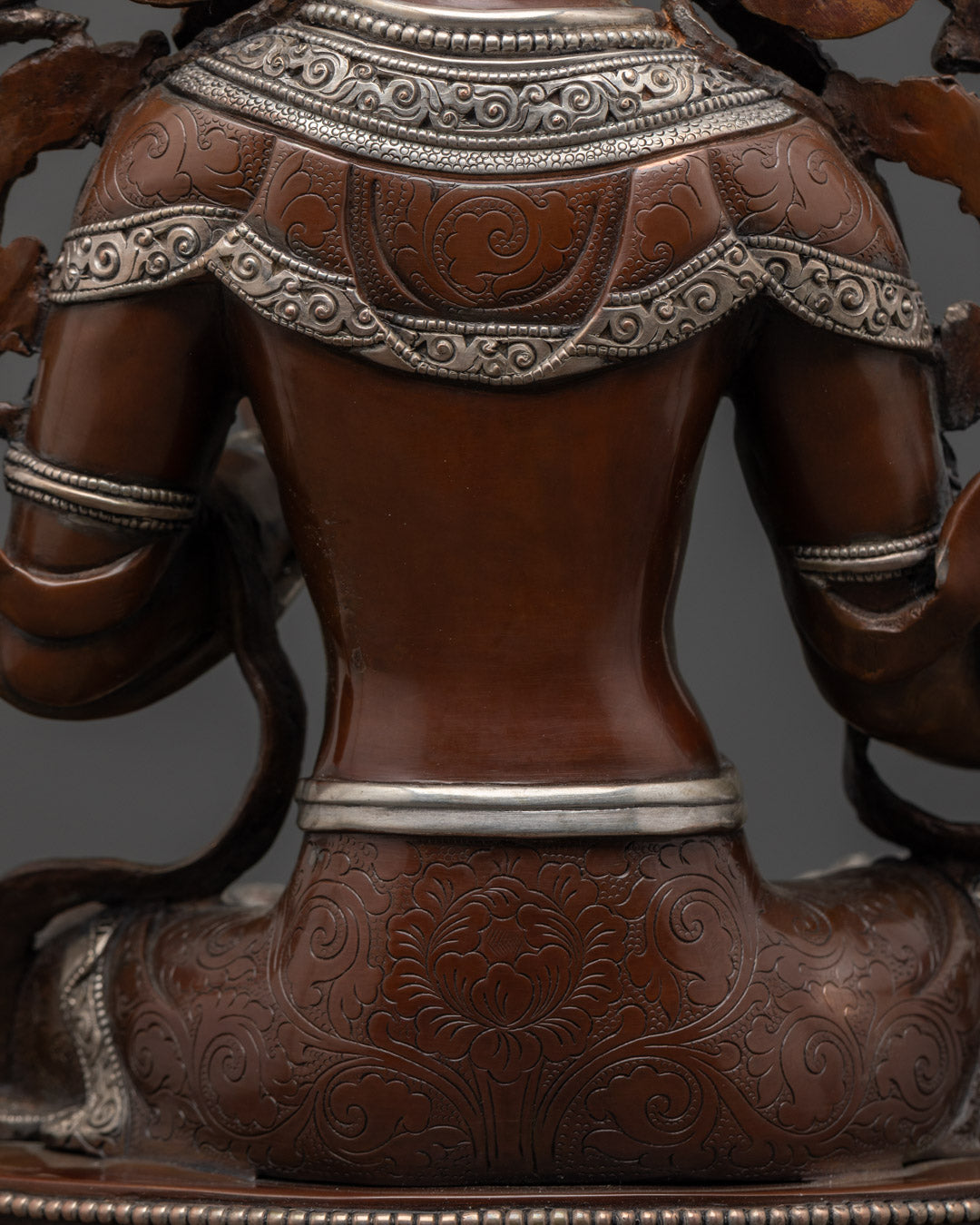 Handmade Green Tara Statue | Oxidized Copper with Silver Finishing