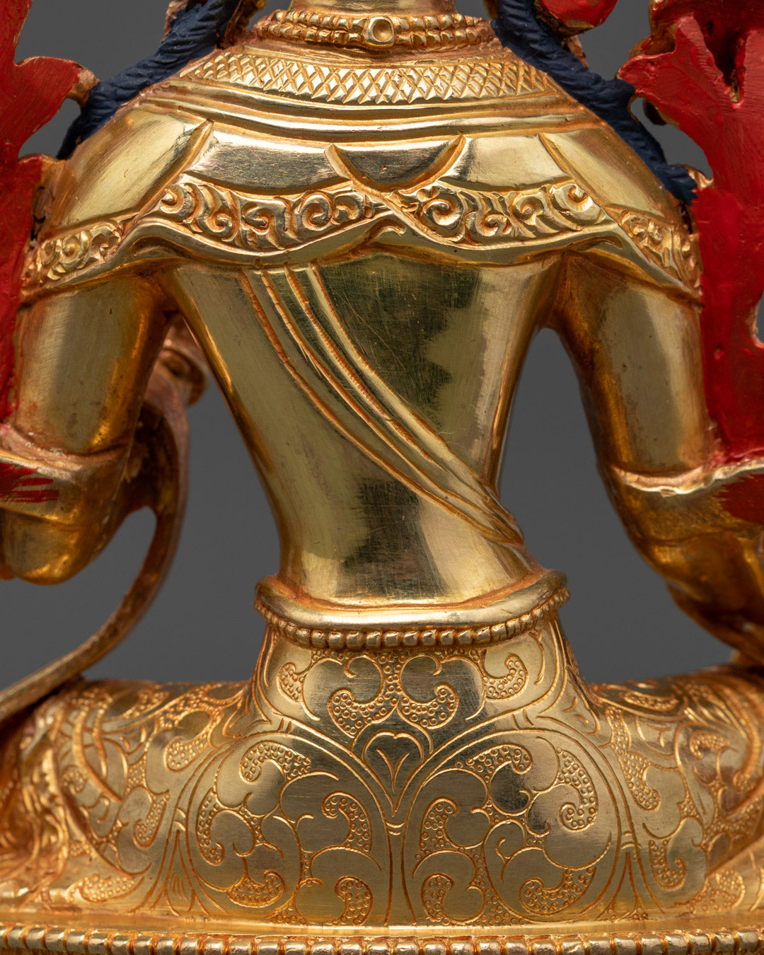 24k Gold Gilded Green Tara Statue | Divine Protection and Peace